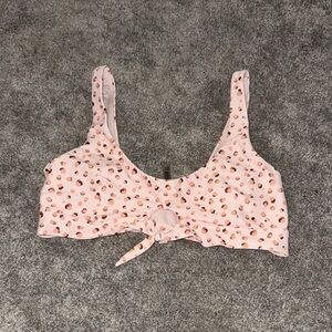 Pink Dot Tie-Front bikini top